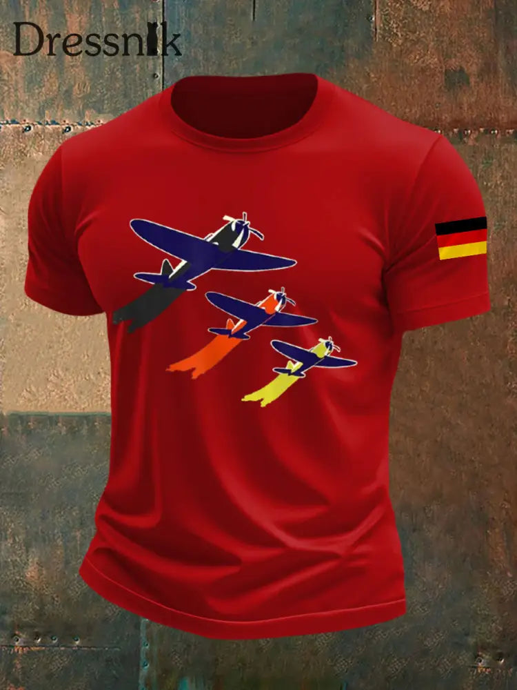 Herren Tag der Deutschen Einheit T-Shirt Reines Rot / S