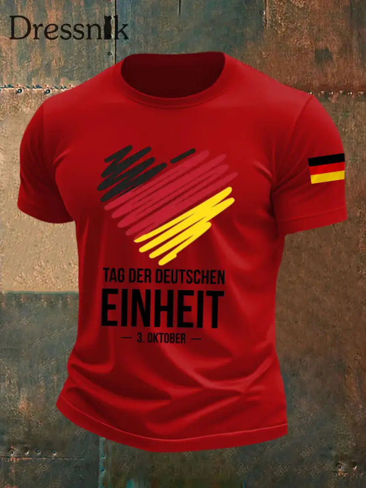 Herren Tag der Deutschen Einheit T-Shirt Reines Rot / S