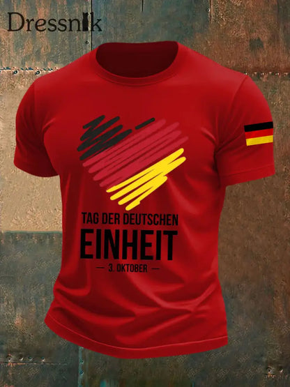 Herren Tag der Deutschen Einheit T-Shirt Reines Rot / S
