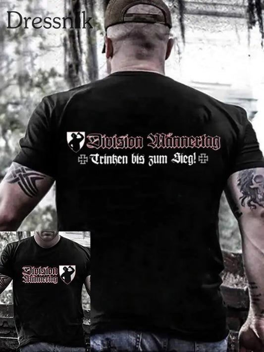 Herren Herren Herren tag Herren tag Trinken bis zum Sieg bedrucktes Kurzarm-T-Shirt Schwarz / S