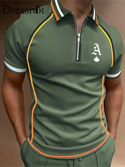 Herren Texas Hold’em Ace of Pides lässige Oberteile Armee grün / S