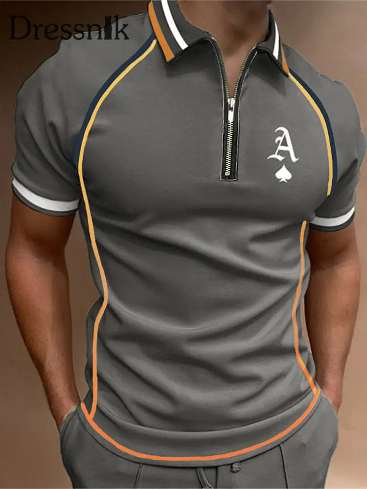 Herren Texas Hold’em Ace of Pides lässige Oberteile Grau / S