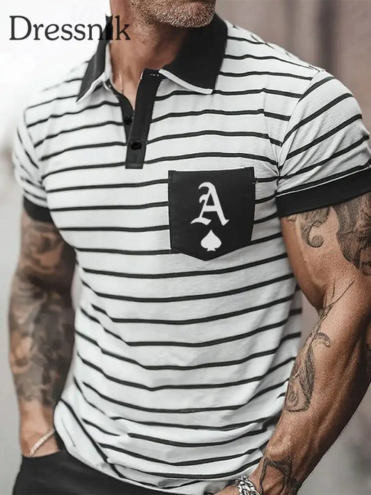 Herren Texas Hold’em Ace of Pides lässige Oberteile Schwarz / S