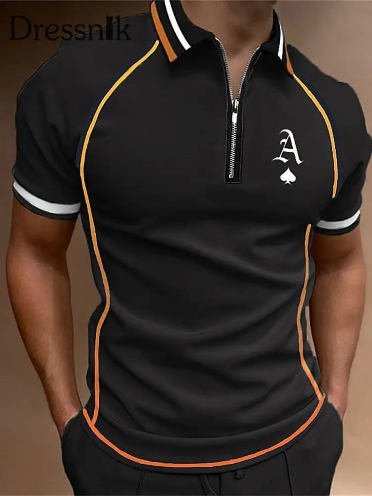 Herren Texas Hold’em Ace of Pides lässige Oberteile Schwarz / S