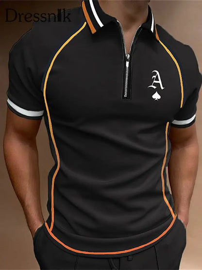 Herren Texas Hold’em Ace of Pides lässige Oberteile Schwarz / S