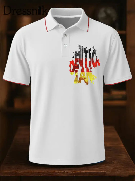 Herren-Tops mit deutschem Druck lässig Weiß / S