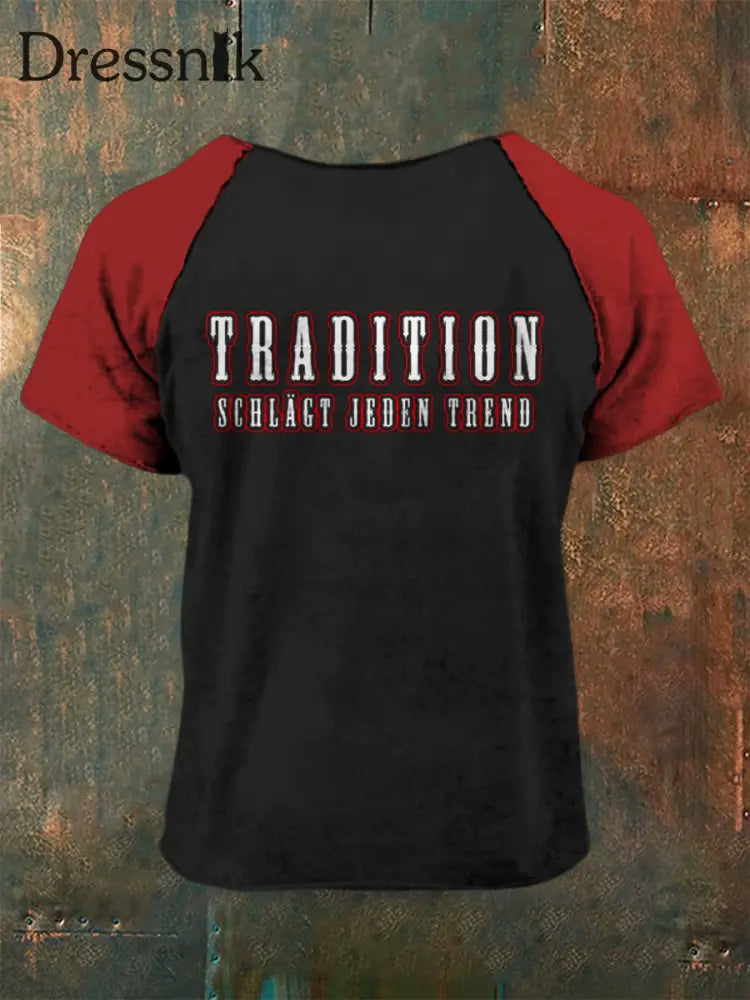 Herren tradition schlägt jeden bedrucktes kurzärmliges T-Shirt Schwarz / S