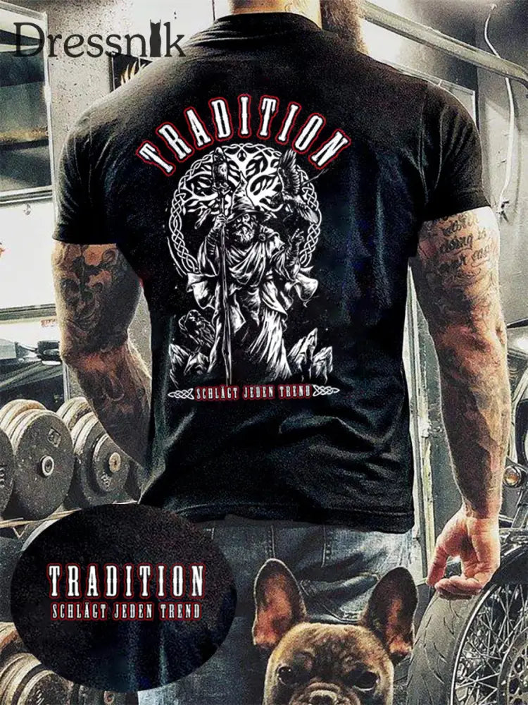 Herren tradition schlägt jeden bedrucktes kurzärmliges T-Shirt Schwarz / S