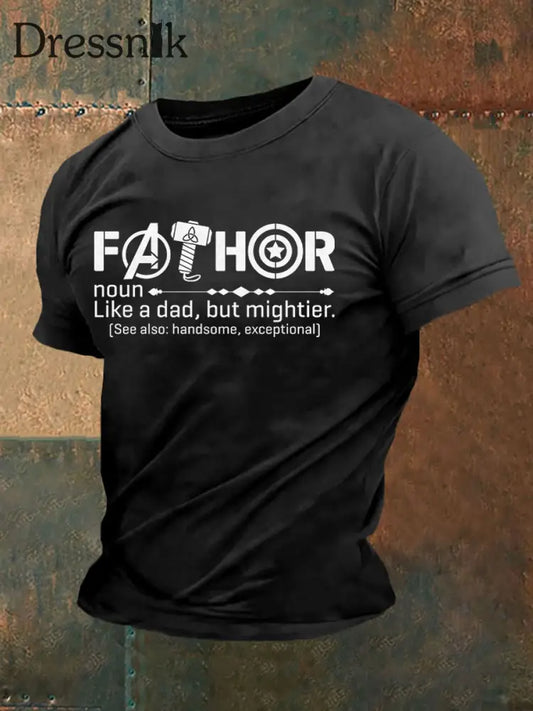 Herren Vatertag bedrucktes lässiges T-Shirt Schwarz / S