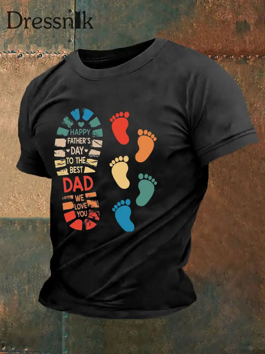 Herren Vatertag bedrucktes lässiges T-Shirt Schwarz / S