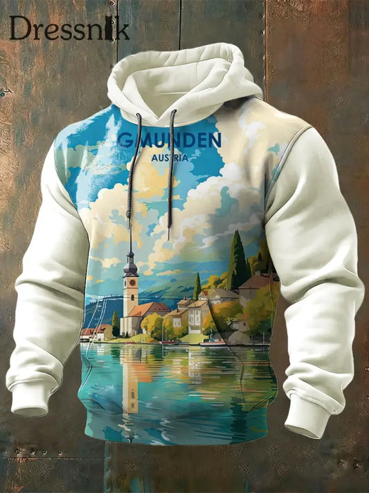 Herren Vibrant Gmunden Österreich Scenic Print Hoodie mehrfarbig / S