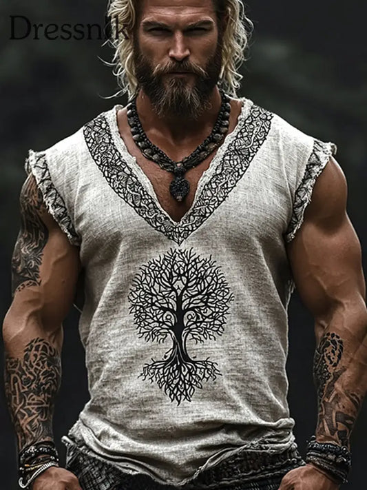 Herren Viking Baumwoll und Leinen westen Cremig Weiß / S