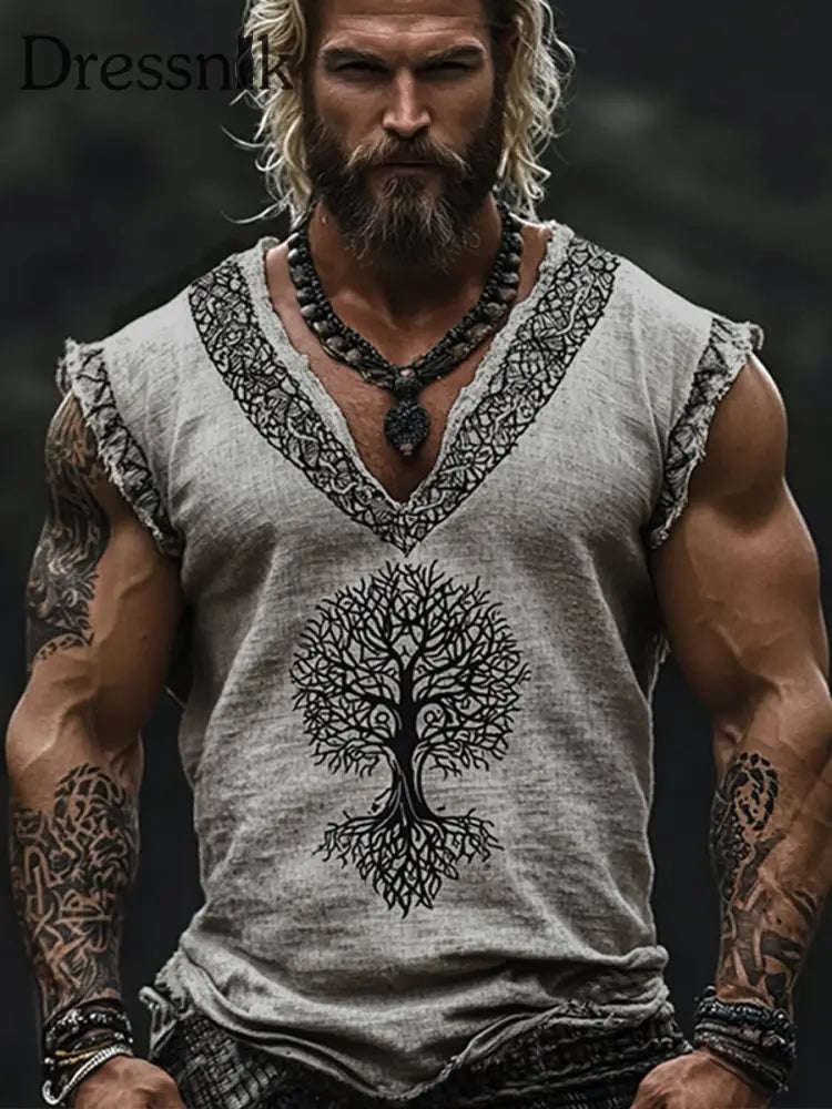 Herren Viking Baumwoll und Leinen westen Hellgrau / S