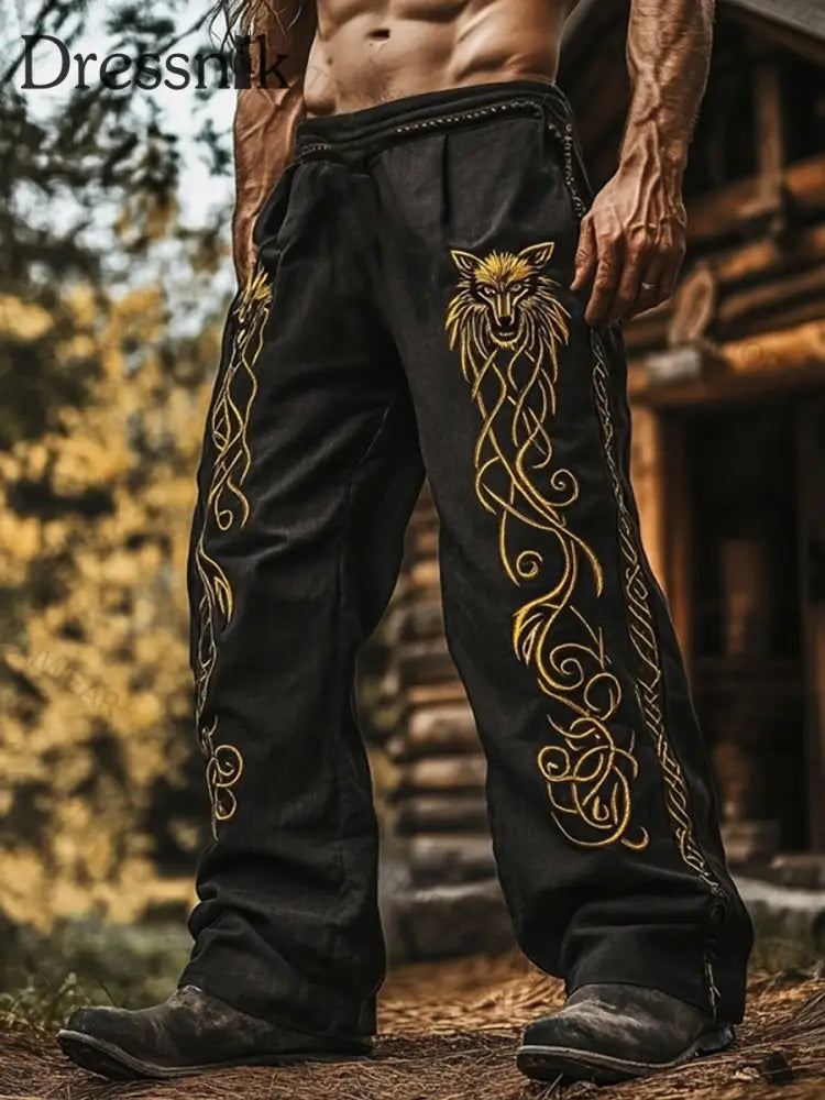 Herren Viking Hosen Schwarz / S