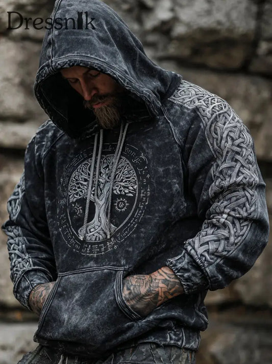 Herren Viking Kapuzen-Sweatshirt Dunkelgrau / S