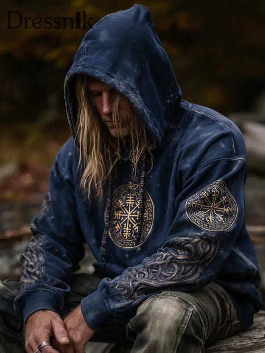 Herren Viking Kapuzen-Sweatshirt Marineblau / S