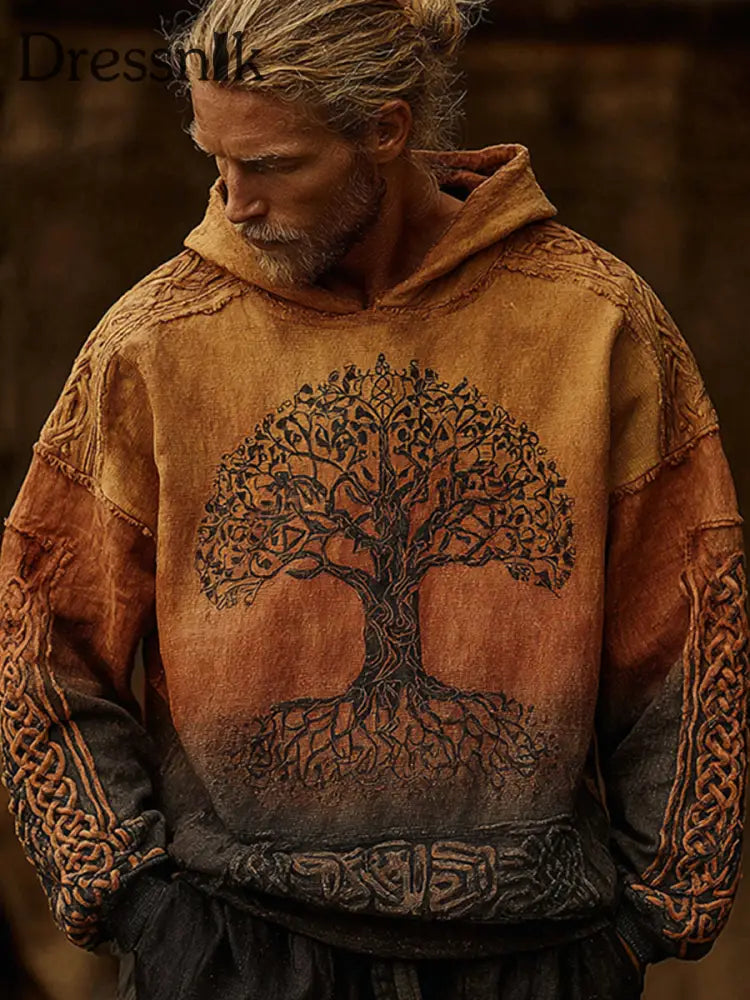 Herren Viking Kapuzen-Sweatshirt Orange / S