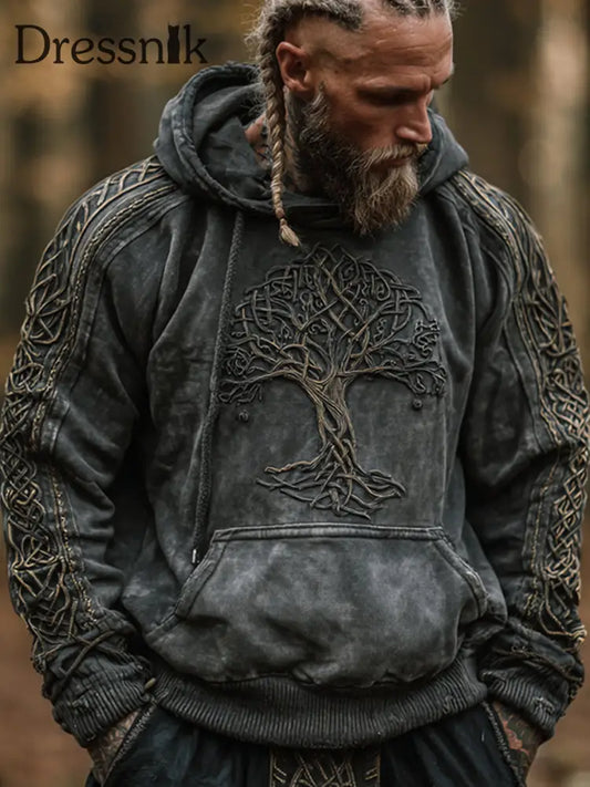 Herren Viking Kapuzen-Sweatshirt Schwarz / S