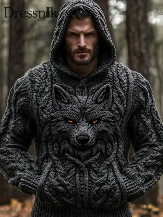 Herren Viking Kapuzen-Sweatshirt Schwarz / S