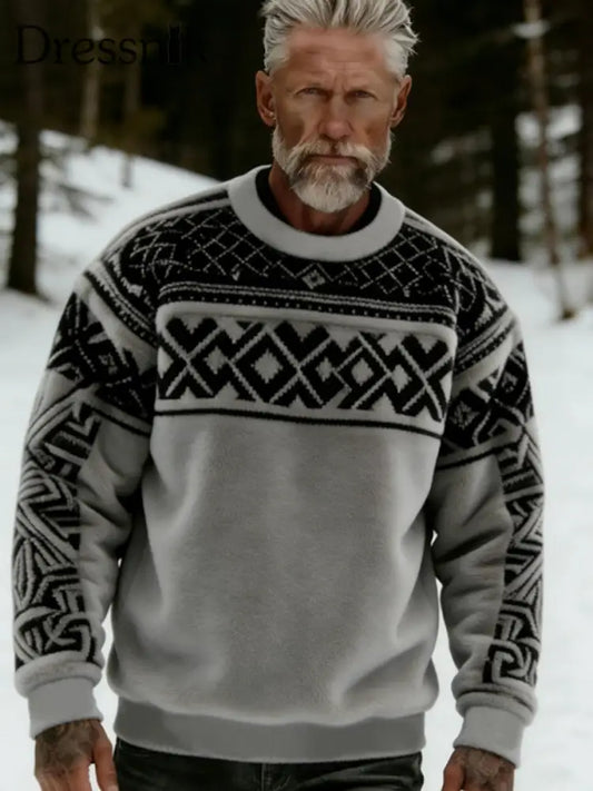 Herren Viking Keltische Kunst mit Kapuze Grau / S