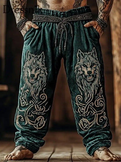 Herren Viking lose Hose Dunkelgrün / S