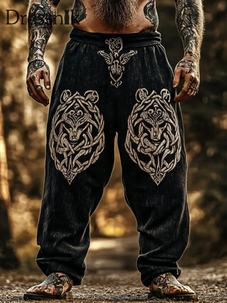 Herren Viking lose Hose Schwarz / S