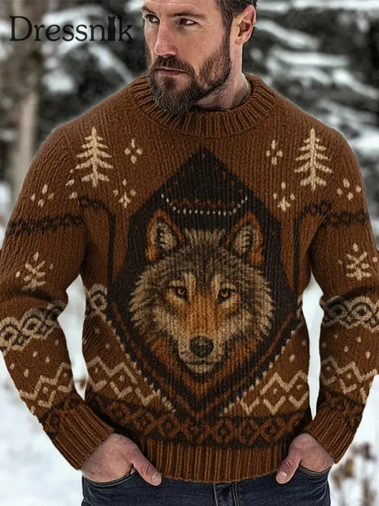 Herren Viking Pullover Braun / S