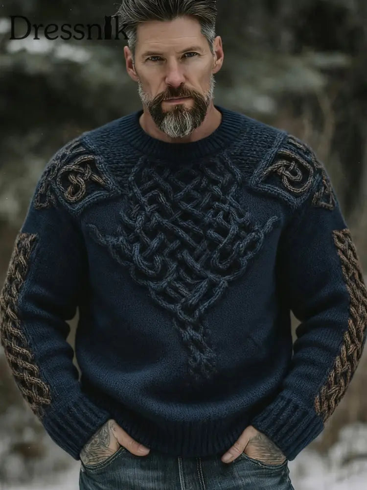 Herren Viking Pullover Marineblau / S