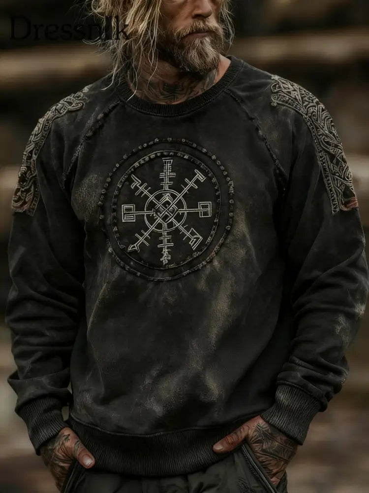 Herren Viking Sweatshirt Schwarz / S