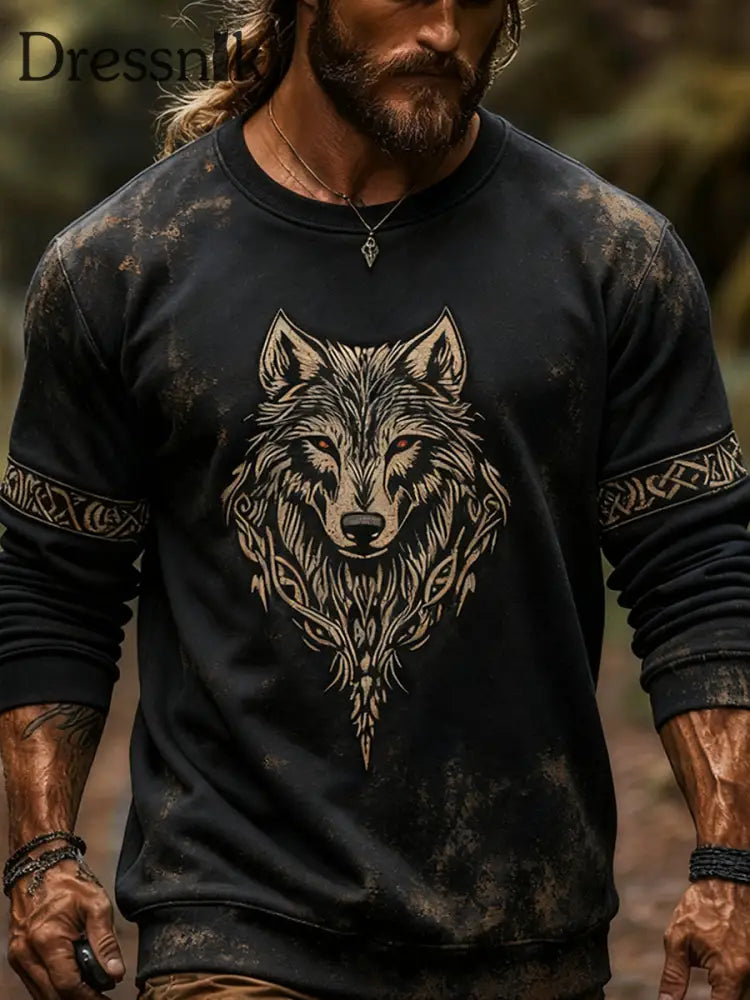 Herren Viking Sweatshirt Schwarz / S