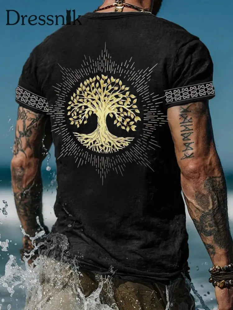 Herren Viking T-Shirts Schwarz / S