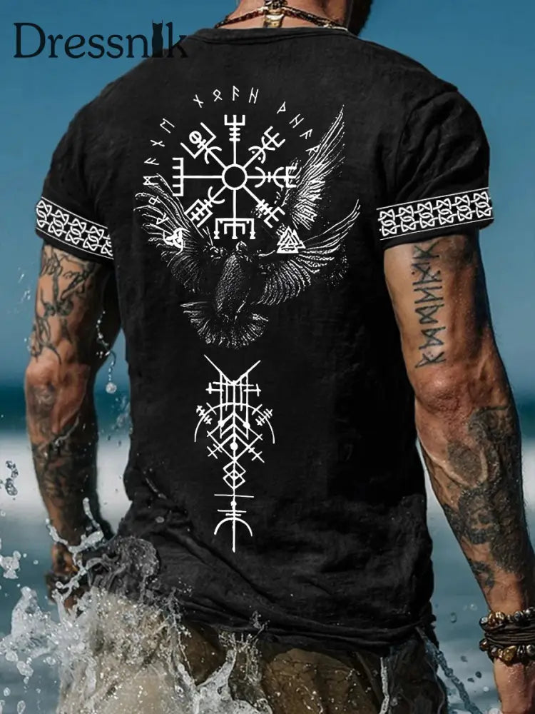 Herren Viking T-Shirts Schwarz / S