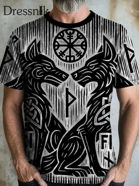 Herren Viking Wolf Print T-Shirts als bild / S
