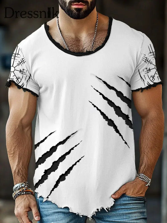 Herren Viking Wolf Scratch Fringe T-Shirts als bild / S