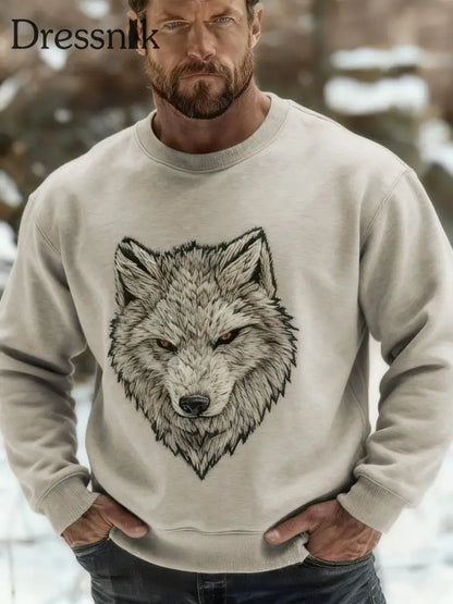 Herren Viking Wolf Sweatshirt Aprikose / S
