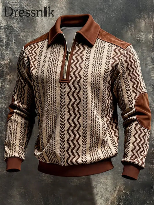 Herren Vintage Bedruckte Zip-Up-Jacke als bild / S