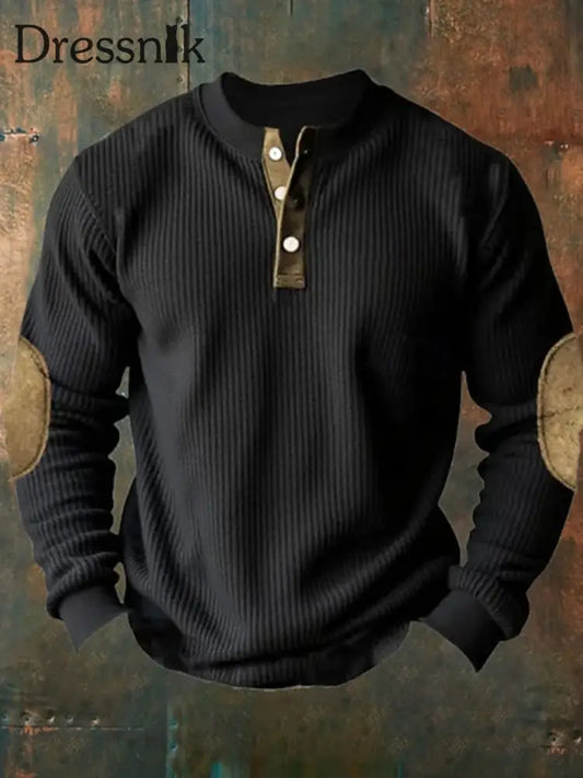 Herren Vintage bedrucktes Casual Sweatshirt Schwarz / S