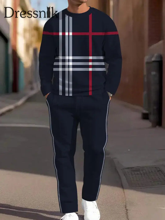 Herren Vintage Business Casual Minimalist Hosen set Schwarz / S