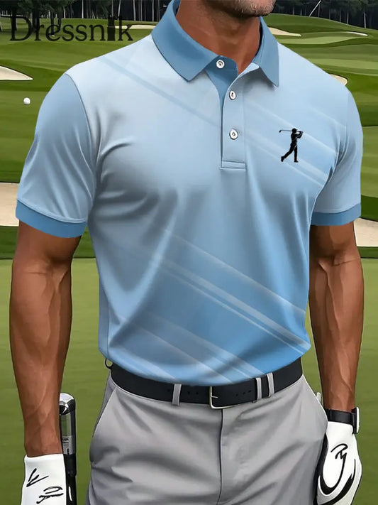 Herren Vintage Business Style bedrucktes lässiges Polos hirt als bild / S