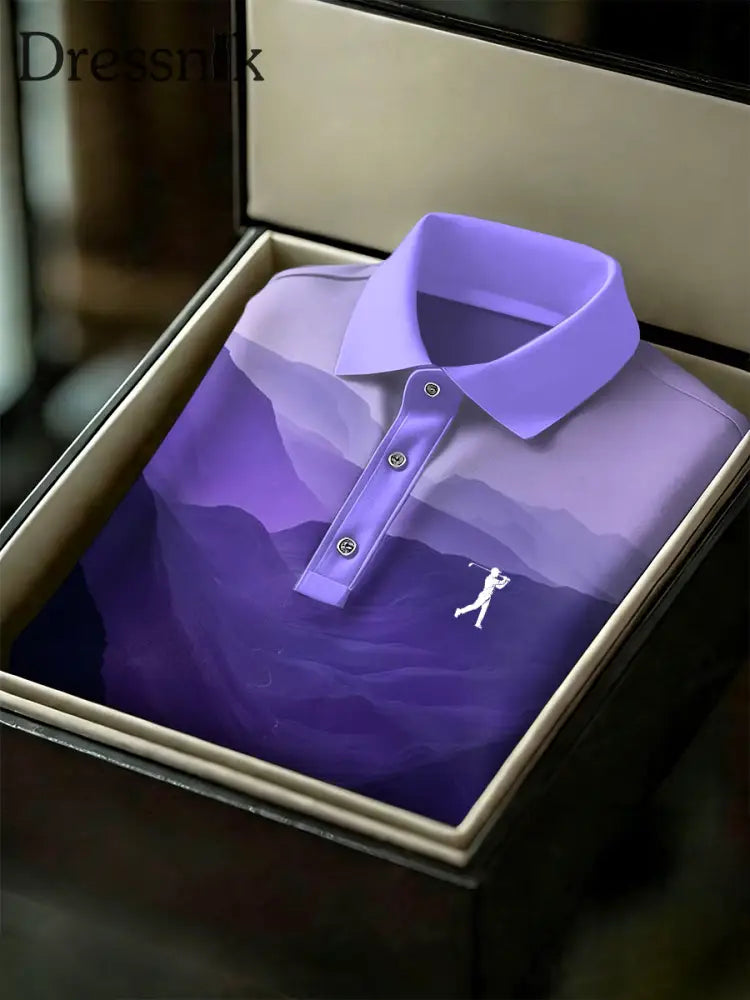 Herren Vintage Business Style bedrucktes lässiges Polos hirt als bild / S