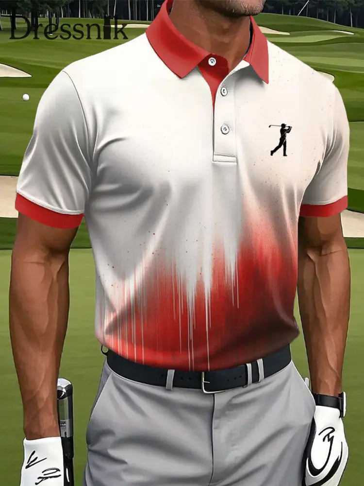 Herren Vintage Business Style bedrucktes lässiges Polos hirt als bild / S