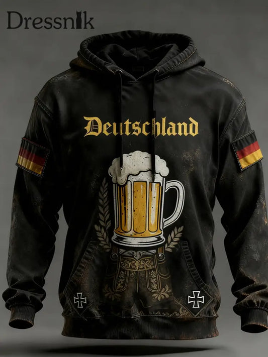 Herren Vintage Deutsche Flagge Kunstdruck Hoodie A / S