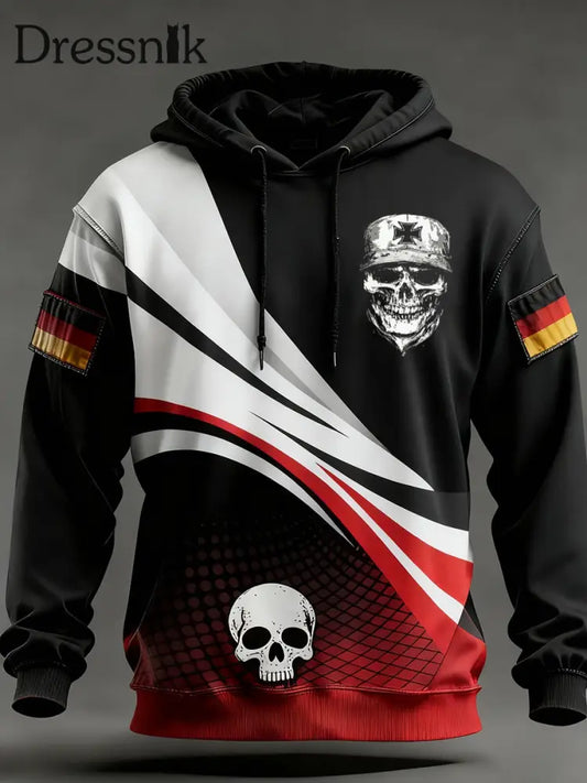 Herren Vintage Deutsche Flagge Kunstdruck Hoodie A / S