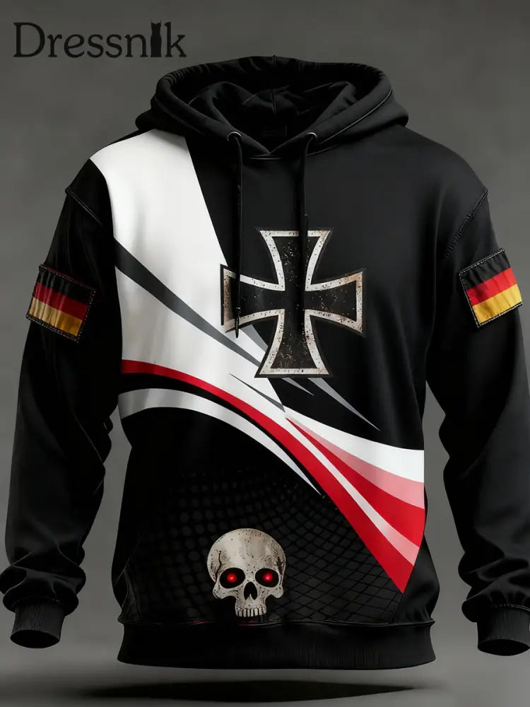 Herren Vintage Deutsche Flagge Kunstdruck Hoodie A / S