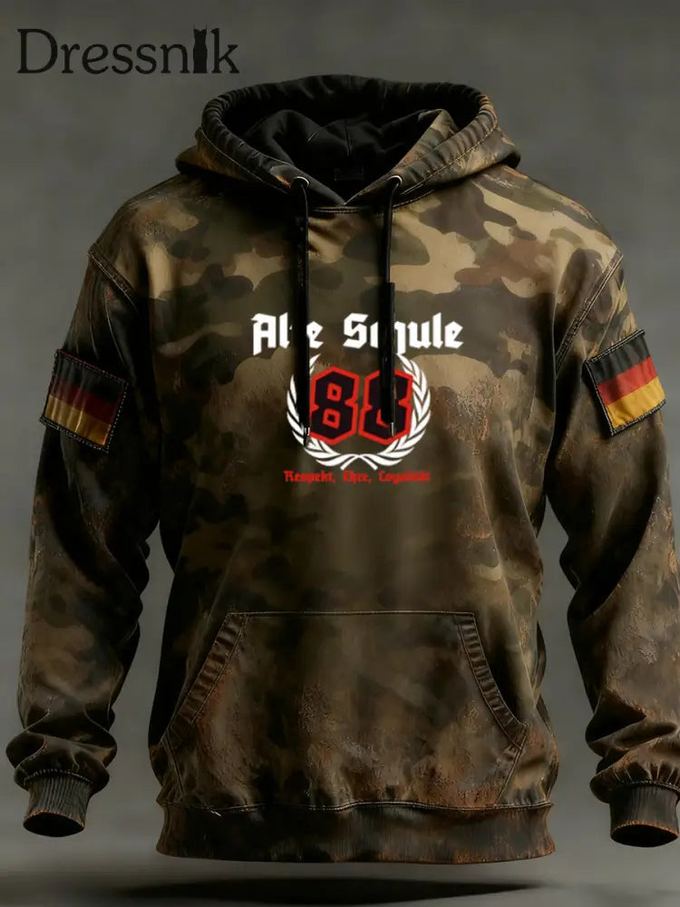 Herren Vintage Deutsche Flagge Kunstdruck Hoodie A / S