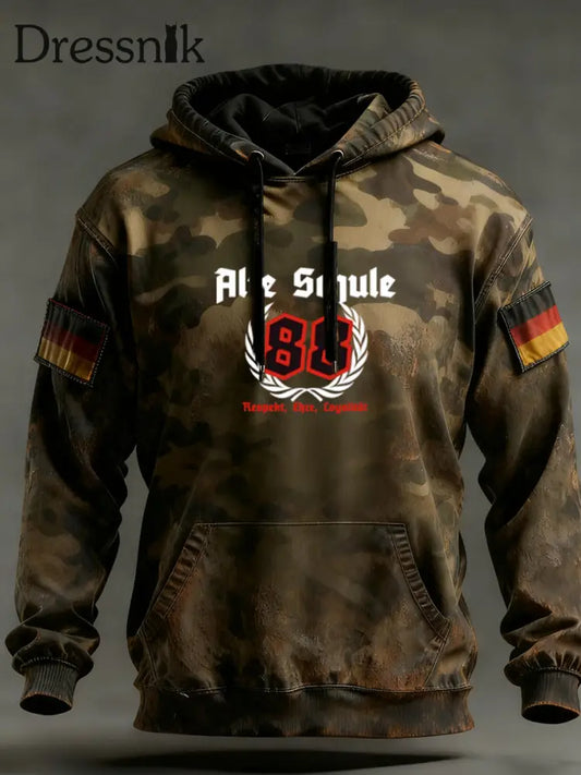 Herren Vintage Deutsche Flagge Kunstdruck Hoodie A / S