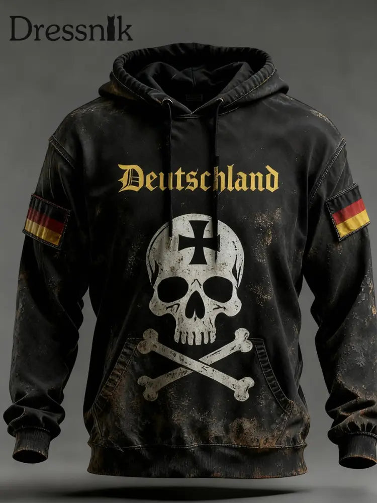 Herren Vintage Deutsche Flagge Kunstdruck Hoodie A / S