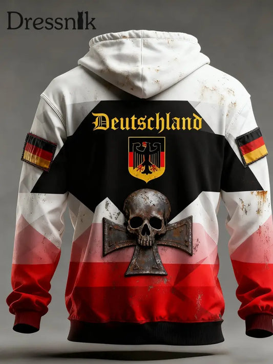 Herren Vintage Deutsche Flagge Kunstdruck Hoodie A / S