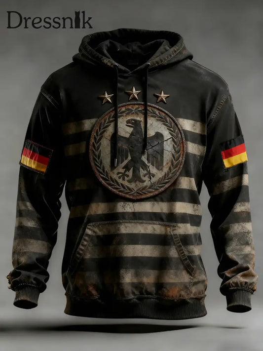 Herren Vintage Deutsche Flagge Kunstdruck Hoodie A / S