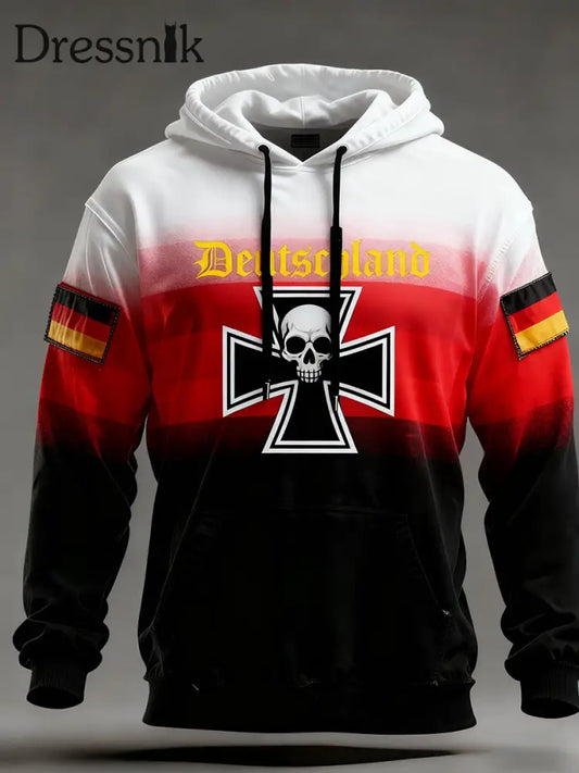 Herren Vintage Deutsche Flagge Kunstdruck Hoodie A / S